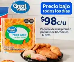 Walmart Great value paquete de mini pizzas o paquete de bocadillos oferta