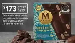 Walmart Express Magnum paletas mini sabor vainilla con cubierta de chocolate cero azúcar oferta