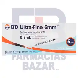 Farmacias Bazar JERINGA INSULINA 31X6 0.5ML CON 10 ULTRAFINE oferta