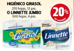 Farmacias Guadalajara Girasol higiénico o Linnette jumbo oferta