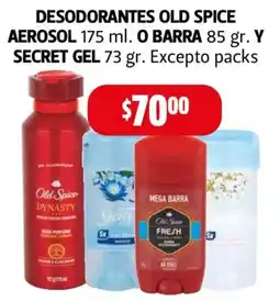 Farmacias Guadalajara Desodorantes old spice aerosol o barra y secret gel oferta