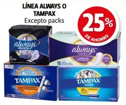Farmacias Guadalajara Línea always o tampax oferta