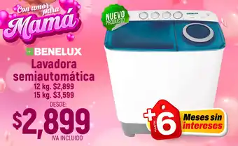Benelux lavadora semiautomatica 12 kg