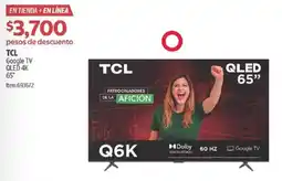 Costco Tcl google tv qled 4k 65" oferta