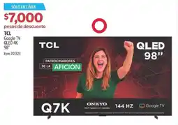 Costco Tcl google tv qled 4k 98" oferta