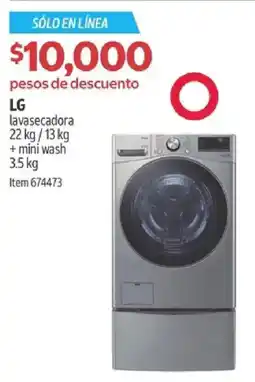 Costco Lg lavasecadora + mini wash oferta
