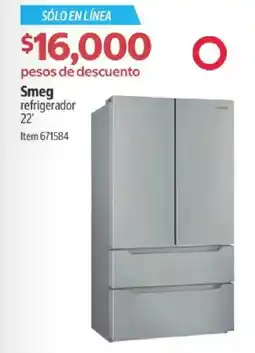Costco Smeg refrigerador 22' oferta