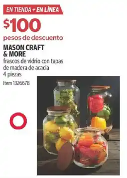 Costco Mason craft & more frascos de vidrio con tapas de madera de acacia oferta