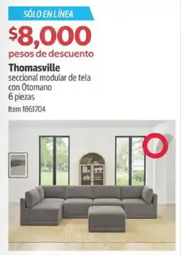 Costco Thomasville seccional modular de tela con otomano oferta