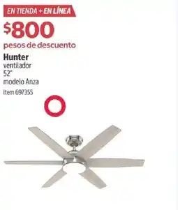 Costco Hunter ventilador 52" modelo anza oferta