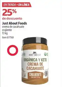 Costco Just about foods crema de cacahuate crujiente oferta
