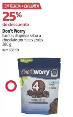 Costco Don't worry barritas de quinoa sabor a chocolate con moras azules oferta