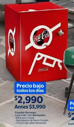 Walmart Frigobar nostalgia coca cola con destapador oferta