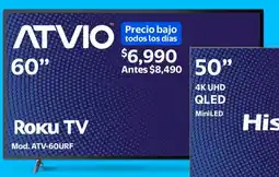 Walmart Atvio roku tv 60" oferta