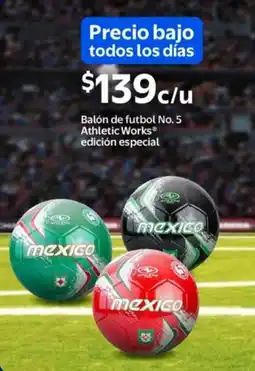 Walmart Balón de futbol no. 5 athletic works edición especial oferta
