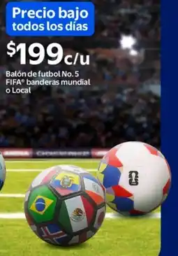 Walmart Balón de futbol no.5 fifa banderas mundial o local oferta