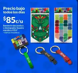 Walmart Banderin decorativo o destapador llavero metálico fifa oferta