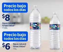 Walmart Great value agua natural oferta