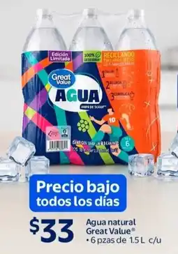 Walmart Great value agua natural oferta