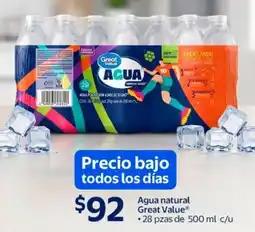 Walmart Great value agua natural oferta
