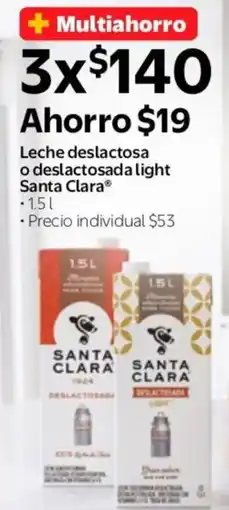Walmart Express Santa clara leche deslactosa o deslactosada light oferta