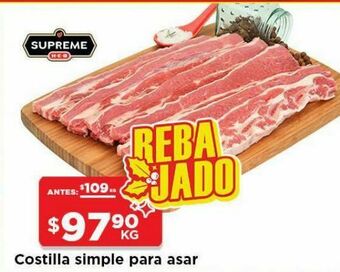 HEB Heb supreme costilla simple c/h de res congelada 1 kg oferta