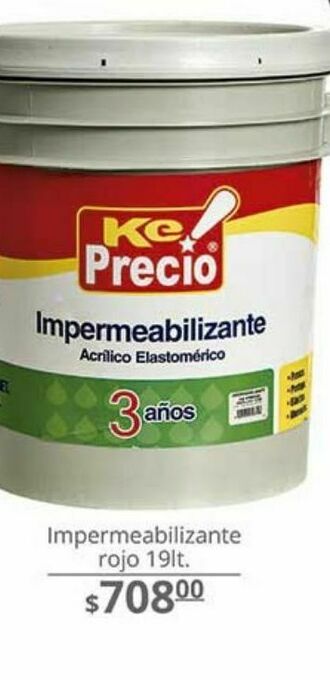 La Comer Impermeabilizante rojo 19l oferta