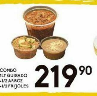 Combo 1lt guisado, 1/2 arroz + 1/2 frijoles