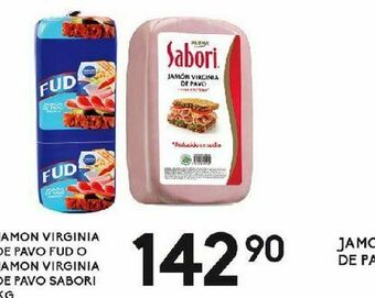 Alsuper Jamón virginia de pavo fud o sabori kg oferta