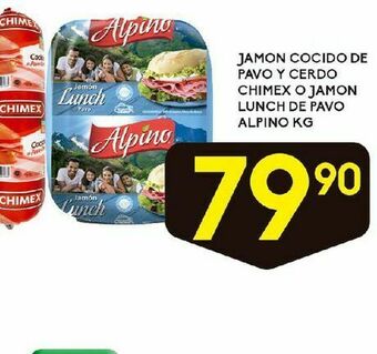 Alsuper Jamon cocido de pavo y cerdo chimex kg oferta