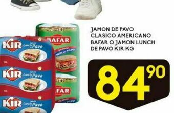 Alsuper Jamon de pavo clasico americano bafar kg oferta