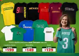 Soriana Híper Basic concepts playera algodón selecciones cada una oferta