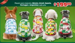 Soriana Híper México, brasil, españa, portugal o argentina playera para mascota oferta