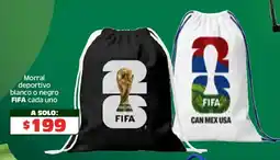 Soriana Híper Fifa morral deportivo blanco o negro cada uno oferta