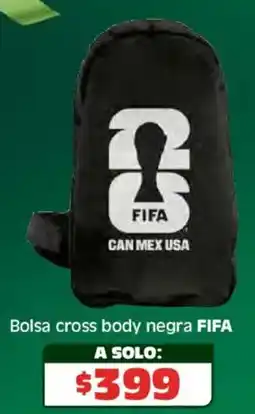 Soriana Híper Fifa bolsa cross body negra oferta