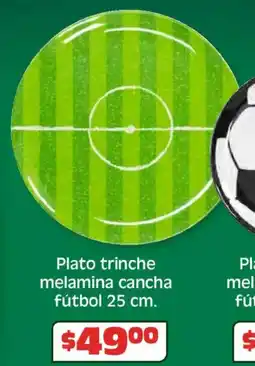 Soriana Híper Plato trinche melamina cancha fútbol oferta