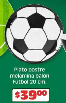 Soriana Híper Plato postre melamina balón fútbol oferta