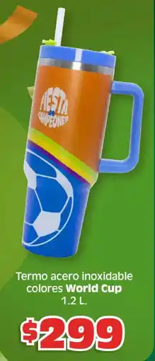 Soriana Híper World cup termo acero inoxidable colores oferta
