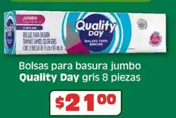 Soriana Híper Quality day bolsas para basura jumbo gris oferta
