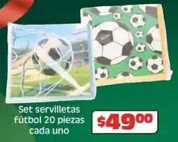 Soriana Híper Set servilletas fútbol oferta