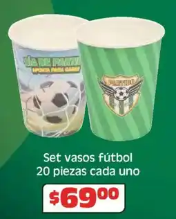 Soriana Híper Set vasos fútbol oferta