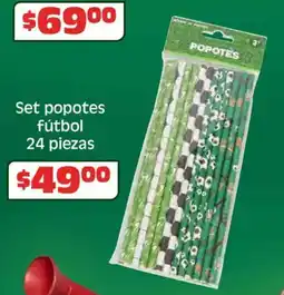 Soriana Híper Set popotes fútbol oferta