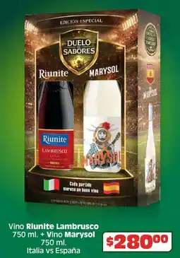 Soriana Híper Riunite lambrusco vino oferta