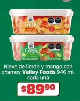 Soriana Híper Valley foods nieve de limón y mango con chamoy oferta