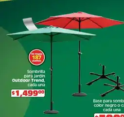 Soriana Híper Outdoor trend sombrilla para jardín cada una oferta