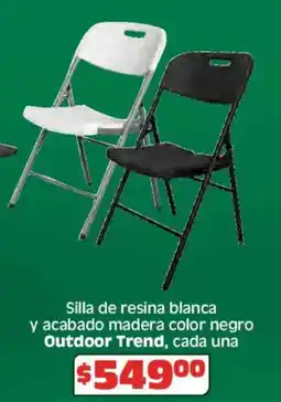 Soriana Híper Outdoor trend silla de resina blanca y acabado madera color negro oferta