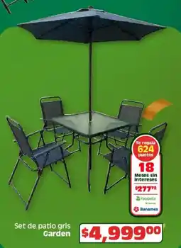 Soriana Híper Garden set de patio gris oferta