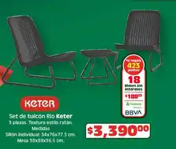 Soriana Híper Keter set de balcón rio oferta