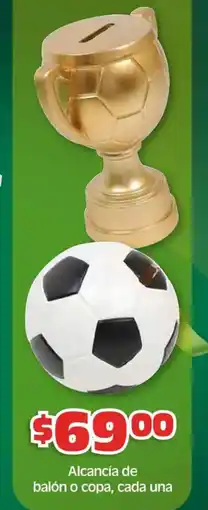 Soriana Híper Alcancía de balón o copa, cada una oferta