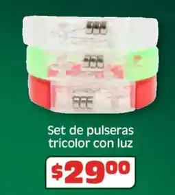 Soriana Híper Set de pulseras tricolor con luz oferta